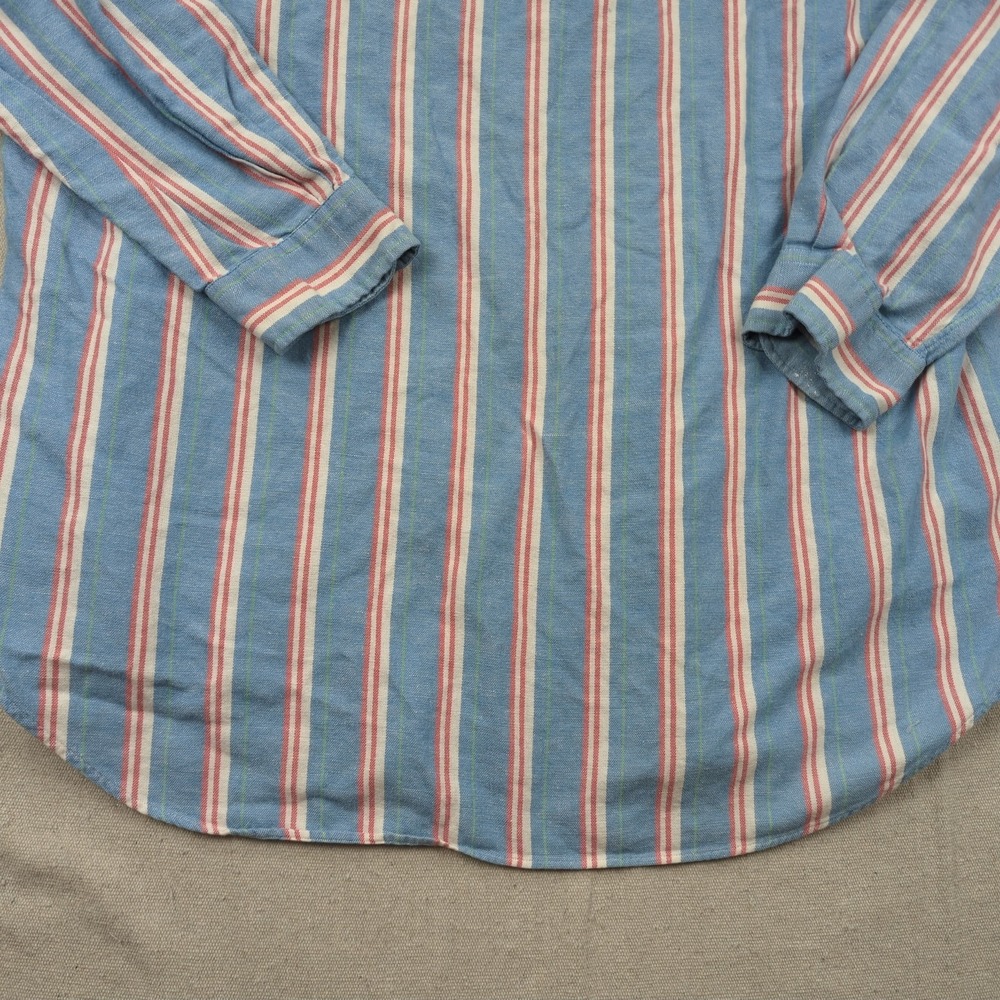 Vtg Polo Ralph Lauren Shirt Mens Extra Large Striped Blaire Cotton Linen Oxford - Picture 10 of 11